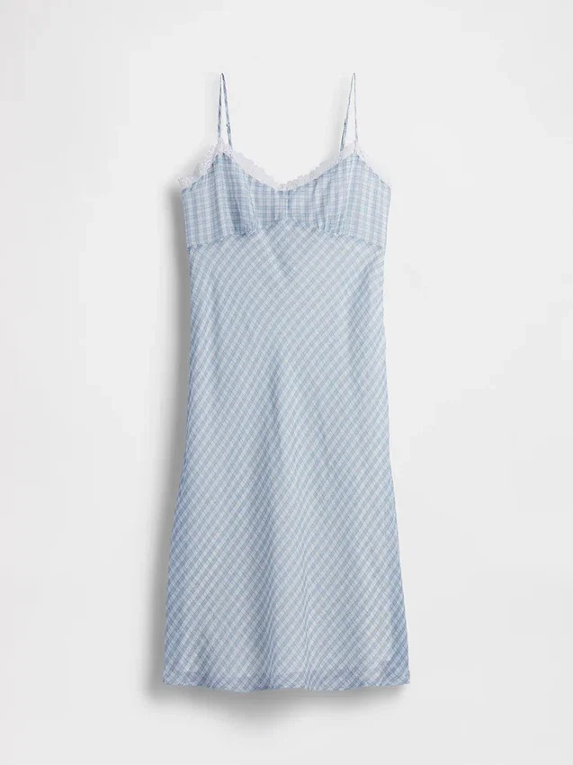 Midi-slipkjole i gingham
