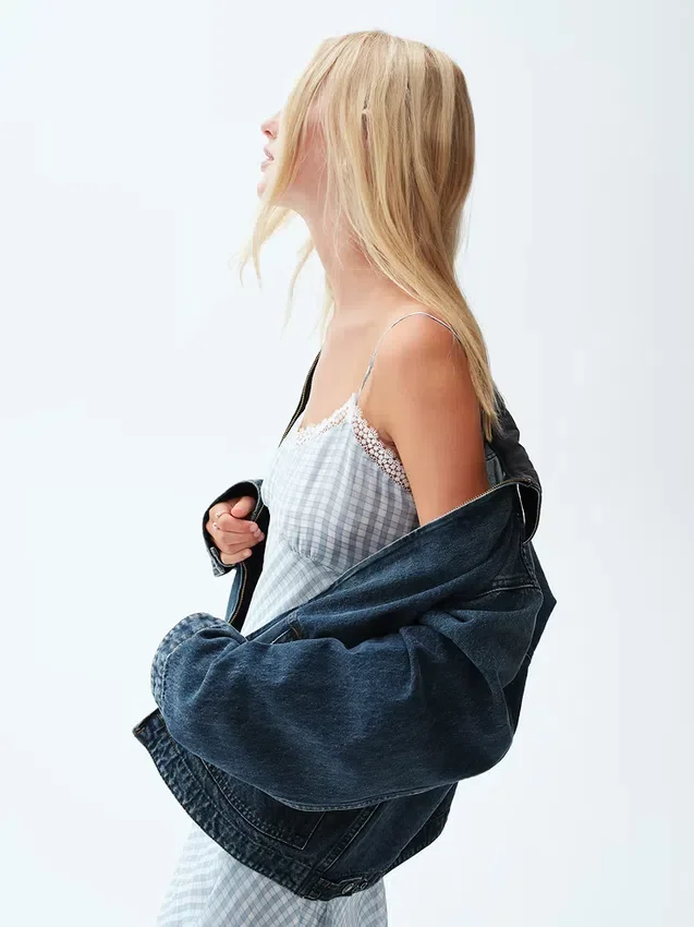 Midi-slipkjole i gingham