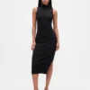 Midi-strikkekjole med ribbestrikk