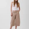 Midt høyde culotte-bukser med belter