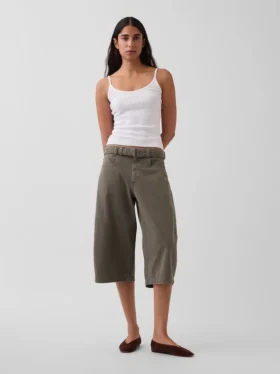 Midt høyde culotte-bukser med belter