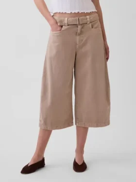 Midt høyde culotte-bukser med belter