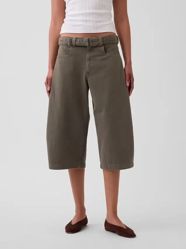 Midt høyde culotte-bukser med belter