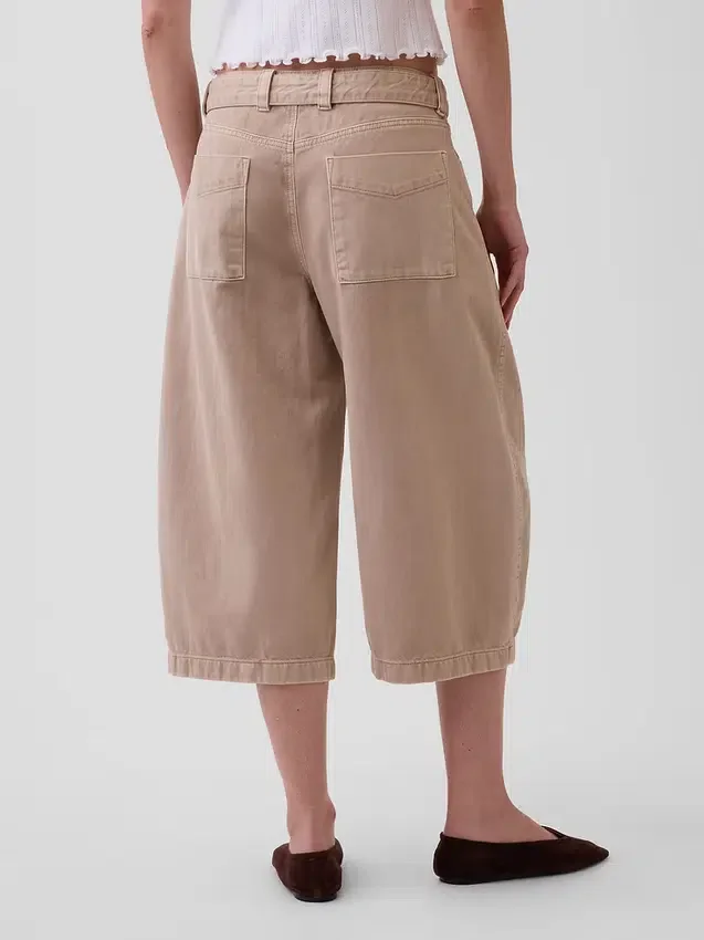 Midt høyde culotte-bukser med belter