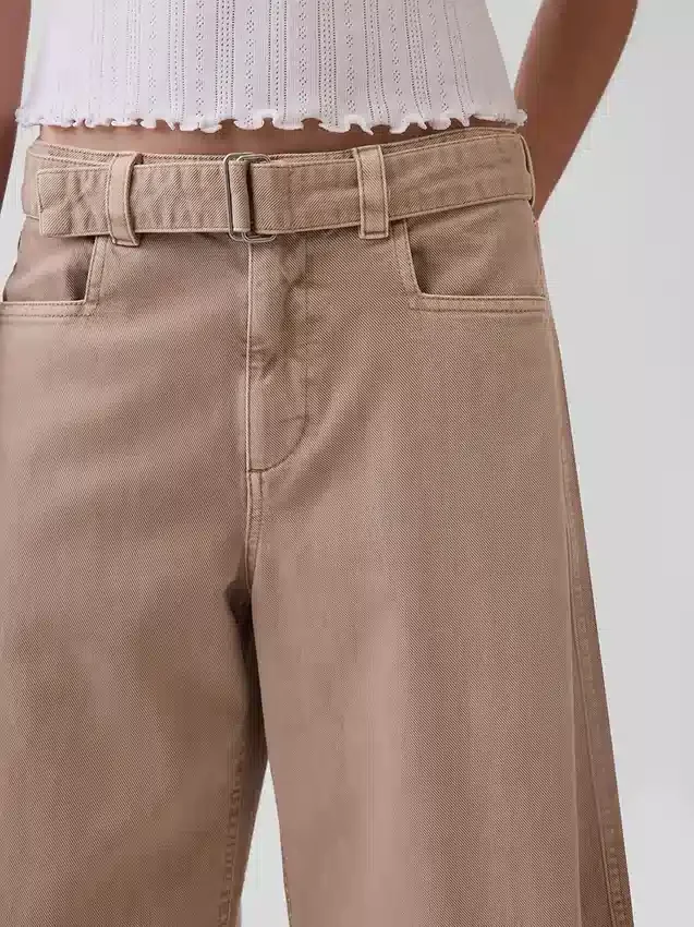Midt høyde culotte-bukser med belter