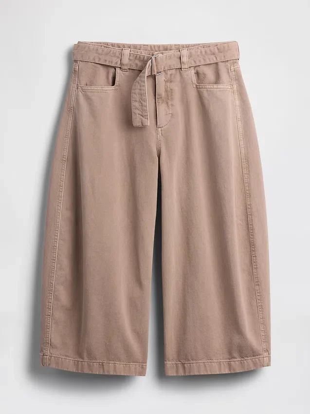 Midt høyde culotte-bukser med belter