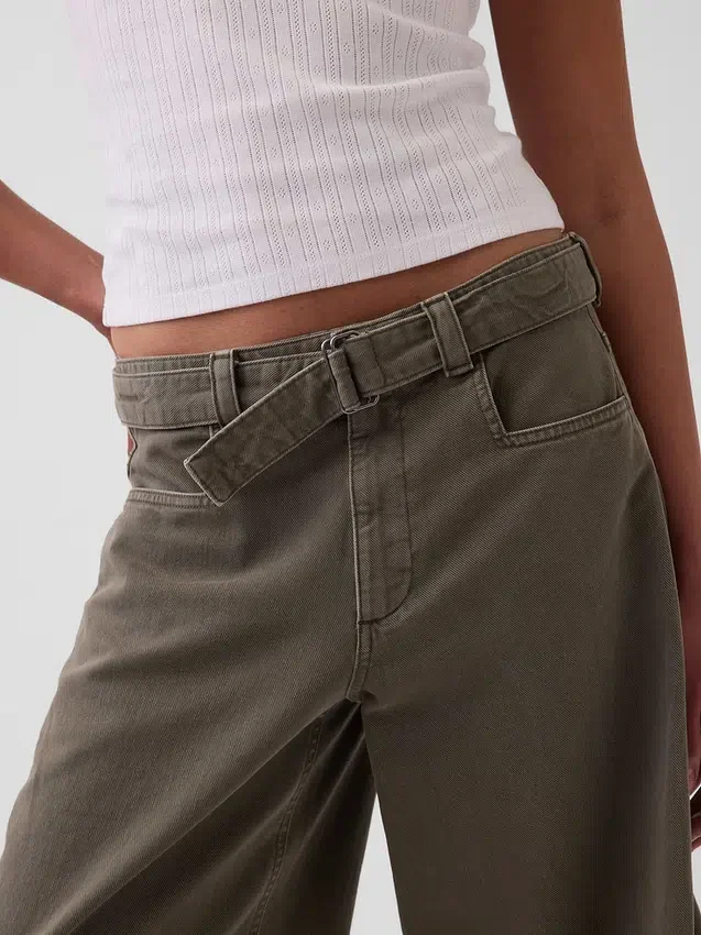 Midt høyde culotte-bukser med belter