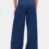 Midt høye, ultramyke, plisserte baggy-Jeans
