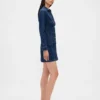 Mini-kjole i plissert denim