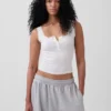 Mini Rib Lace Henley-pyjamas-tanktop