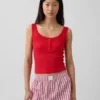 Mini Rib Lace Henley-pyjamas-tanktop