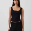 Mini Rib Lace Henley-pyjamas-tanktop
