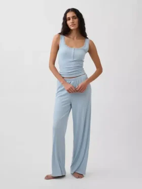 Mini Rib Lace Henley-pyjamas-tanktop