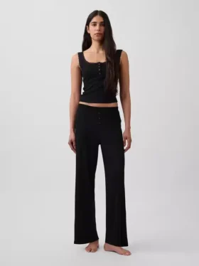 Mini Rib Lace Henley-pyjamas-tanktop