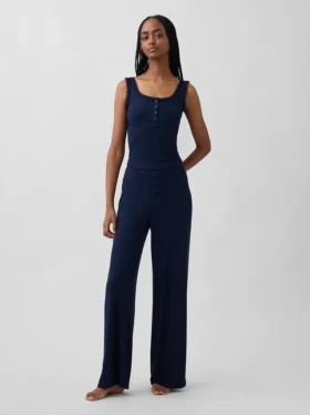Mini Rib Lace Henley-pyjamas-tanktop
