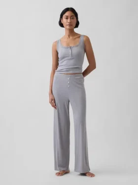 Mini Rib Lace Henley-pyjamas-tanktop