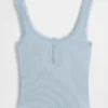 Mini Rib Lace Henley-pyjamas-tanktop