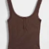 Mini Rib Lace Henley-pyjamas-tanktop
