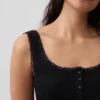 Mini Rib Lace Henley-pyjamas-tanktop