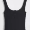 Mini Rib Lace Henley-pyjamas-tanktop