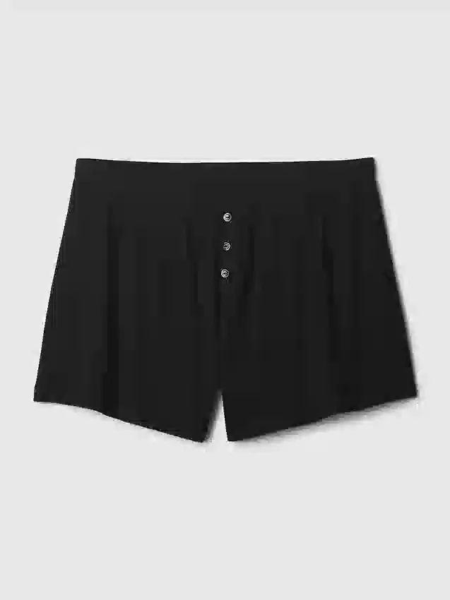 Mini-ribbede, løstsittende pyjamas-Shorts