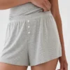 Mini-ribbede, løstsittende pyjamas-Shorts