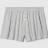 Mini-ribbede, løstsittende pyjamas-Shorts