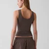 Mini ribbet pyjamas-tanktop med blonderkant