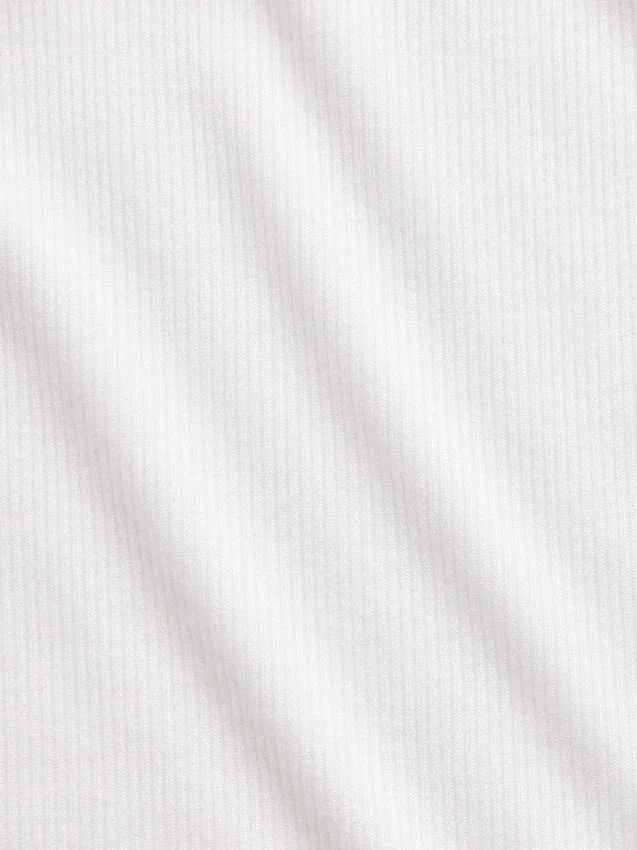 Mini ribbet pyjamas-tanktop med blonderkant
