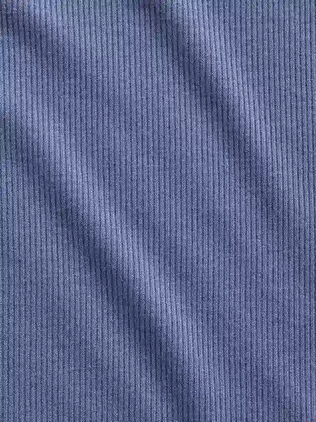 Mini ribbet pyjamas-tanktop med blonderkant