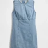 Mini-shiftkjole i denim