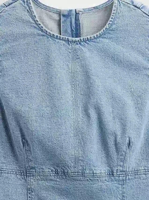 Mini-shiftkjole i denim