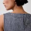 Mini-shiftkjole i gingham-denim