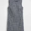 Mini-shiftkjole i gingham-denim