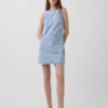 Mini-shiftkjole i rutete denim