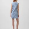 Mini-shiftkjole i rutete denim
