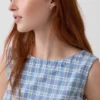 Mini-shiftkjole i rutete denim