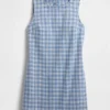 Mini-shiftkjole i rutete denim