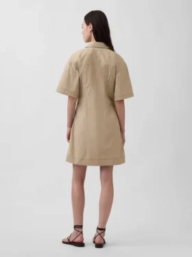 Mini-skjortekjole i poplin