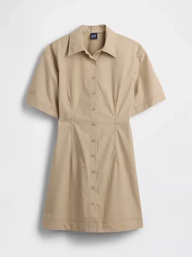 Mini-skjortekjole i poplin