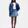 Mini-skjørt i denim med belte