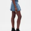 Mini-skjørt i denim med belte