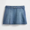 Mini-skjørt i denim med belte