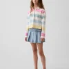 Mini-skjørt i plissert denim for barn