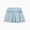 Mini-skjørt i plissert denim for barn