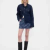 Mini-skjørt i rutete denim
