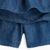 Mini-skort i denim med smocking for barn