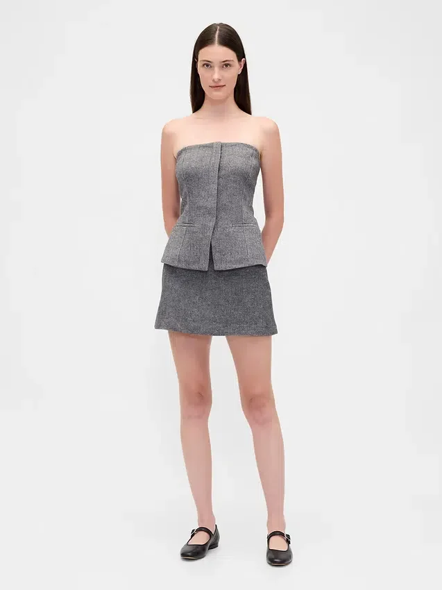 Mini-skort i fiskebeinmønster