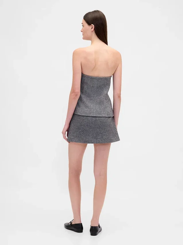 Mini-skort i fiskebeinmønster
