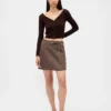Mini-skort i plissert ullblanding